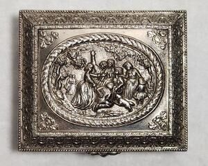 Vintage Ornate Silver Tone Metal Victorian Jewelry Box Japan Pre-owned